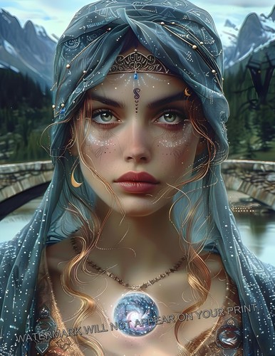 Druido Celtico Wiccan Sacerdotessa Magici Incantesimi Mistica Lore Keeper Giclée 8,5X11 - Foto 1 di 2