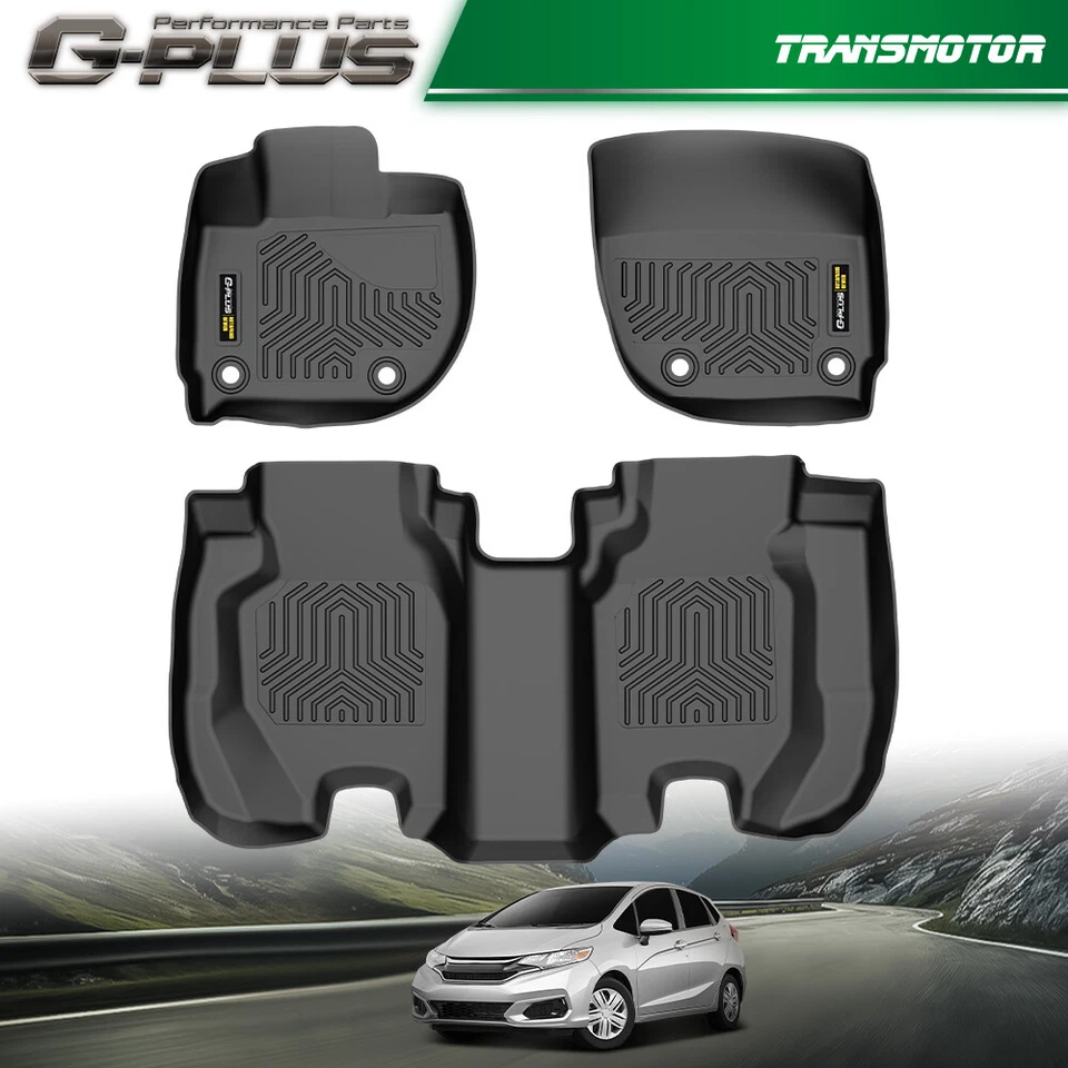 Fit For 2015-2020 Honda Fit All Weather 3D TPE Floor Mats 1st & 2nd Rows Liners - Image 2 of 4