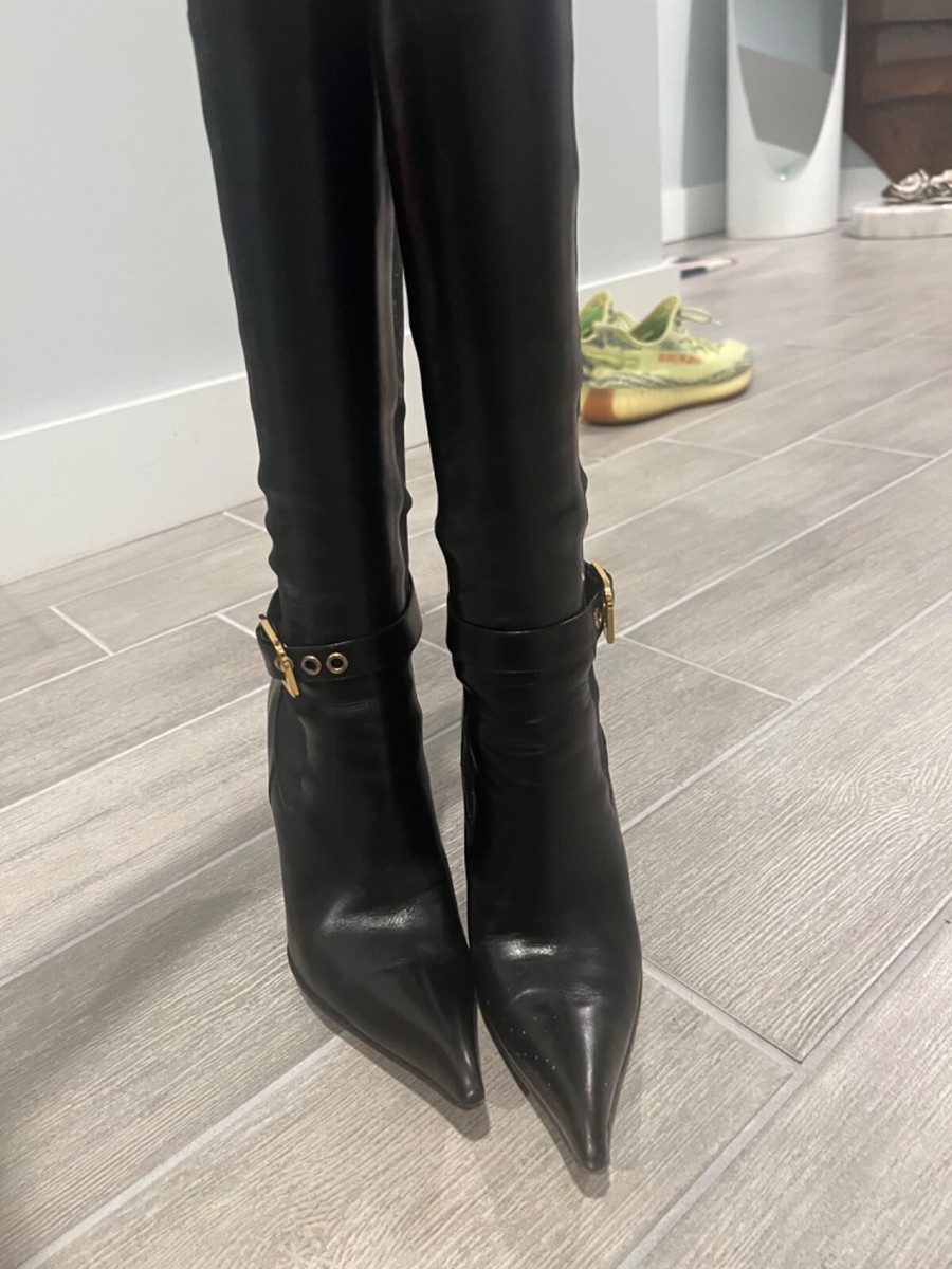 Cesare Paciotti High Heel Black Leather boots size EU 36 US