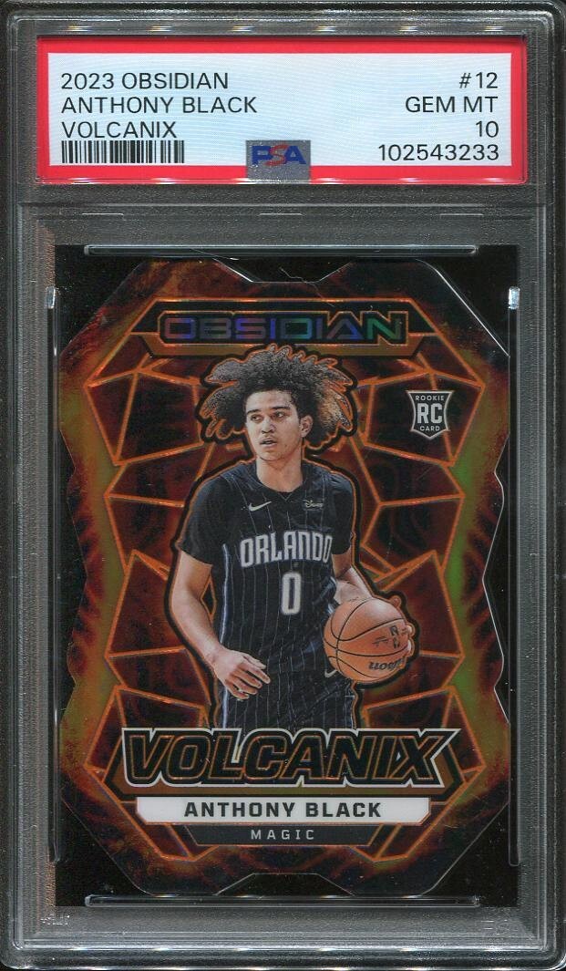 2023 Anthony Black Rookie Card PSA 10 Panini Obsidian Volcanix #12 Orlando Magic