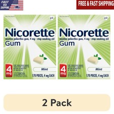 2 Pack Nicotine Gum Stop Smoking Aid 4 Mg Fresh Mint Chewing 170 Count New