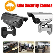 1-4pcs Dummy Surveillance Security Camera Outdoor Black/silver Solar Powered