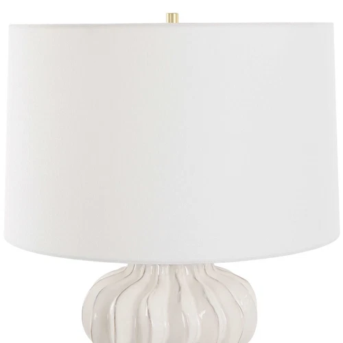 Porcelain Wrenley Table Lamp  Off-White Brass Finish Details ~ Uttermost 30258 - Picture 6 of 8