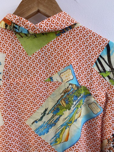 Gitman Bros Shirt Mens Large Multi Button Up USA Rayon Vintage Oriental Chinese - Picture 12 of 18