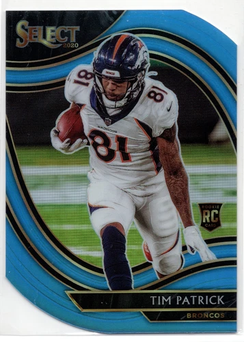 2020 Panini Select Field Level Light Blue Prizm Die-Cut Tim Patrick #375 RC-Den