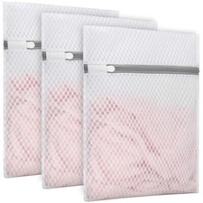 3Pcs Durable Honeycomb Mesh Laundry Bags for Delicates 9 x 12 Inches 3 Small