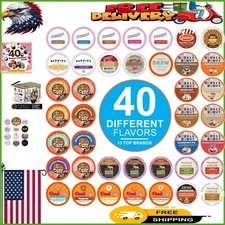 Indulgent Flavored Coffee Pods Variety Pack for Keurig - 40 Unique Options