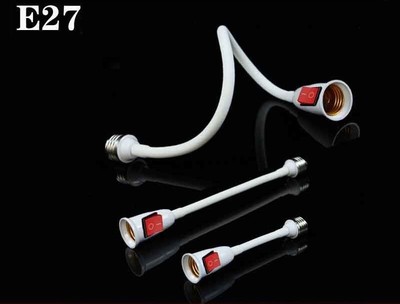 1x Light Socket E27 to E27 Lamp Holder 360° Rotating Flexible with On/Off Switch