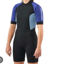 Sea-doo New Neoprene Wetsuit 3mm Exotic Shorty Ladies size S Quick Dry Zip Front