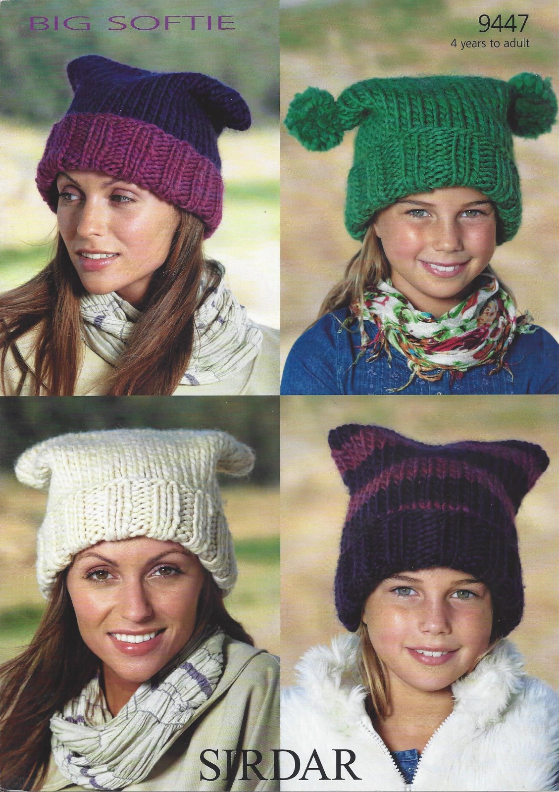 Sirdar Super Chunky Knitting Pattern - 9447 Girls & Ladies Hats (4 Designs)
