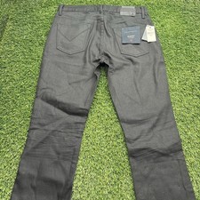 NWT John Varvatos Bowery Slim Straight Jeans Mens 30x32 Black Denim Stretch $198