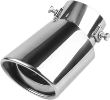 Car Exhaust Tip, 2.5" to 3.3" Universal Car Exhaust Pipe -Silver/B Style