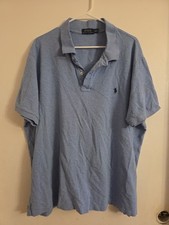 Ralph Lauren Polo Shirt 2XB 2XL XXL 2X Big Blue White Pony Rugby Outdoors Mens