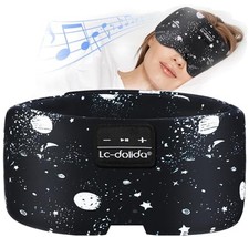 Sleep Mask with Bluetooth Headphones, Extra Large Silk Eye Mask for Black