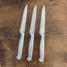 Oneida Set of 3 Serrated Steak Knives 4.5” Stainless Flatware Replacement Knife