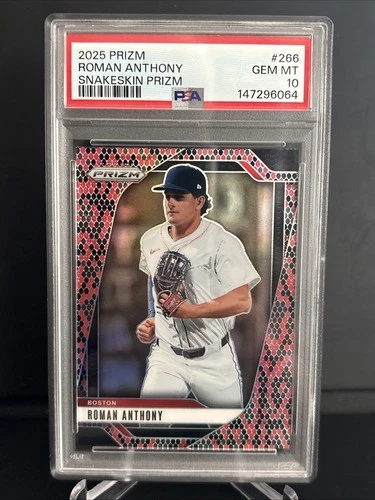 2025 Panini Prizm Roman Anthony Snakeskin Prizm SP PSA 10