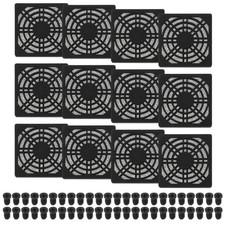 12 Pcs 70mm Fan Filter Grill Plastic Ventilation Grill Cover with Screws, Black