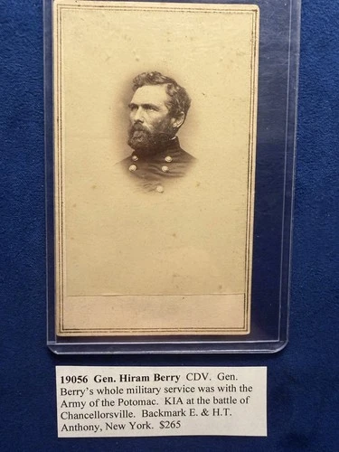 Civil War CDV Photo Hiram Berry Rare KIA Chancellorsville Army Potomoc Rare