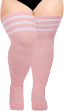Over The Knee Pink Plus Size High Leg Warmers Socks For Thick Thighs Women New