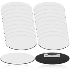 XunYee 20 Pcs Blank Name Tags Pins 1.5 x 3 Inch Plastic Oval Name Badge Holde...