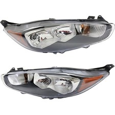 Driver and Passenger Headlights For Ford Fiesta 2014-2019 Halogen w/ Bulb/s CAPA