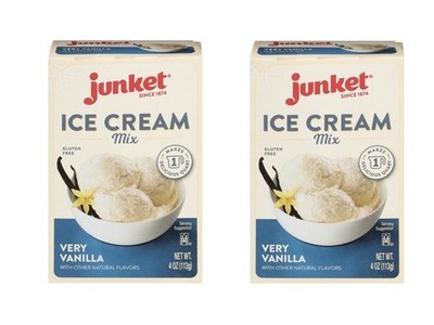 Junket Very Vanilla Ice Cream Mix Old Fashioned Homemade Starter (Pack of 2)