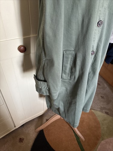 WHITE STUFF Oakleigh Green Cotton Denim Mid Length Collared Coat Size 16 NEW - Picture 11 of 19
