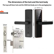 Tuya Wifi Smart Door Lock Biometric Fingerprint Digital Electronic Lock Intellig