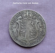 1905 KING EDWARD VII HALFCROWN - NICE GRADE & VERY RARE COIN