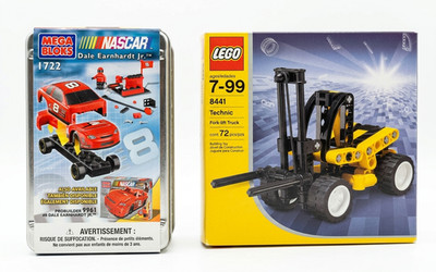 Building Toy Lot: LEGO Technic 8441 Forklift & Mega Bloks NASCAR 1722 Dale Jr