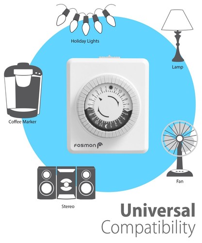 24-Hour Dual Timers Outlets for Electrical Outlets, Plug in Light Timer Progr... - Picture 3 of 8