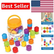 Ages 3+ Rainbow Emotion Fidget Poppers - 24-Piece Set for Social-Emotional Play