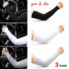 3 Pairs Cooling Arm Sleeves Cover UV Sun Protection Sports Outdoor For Men Women