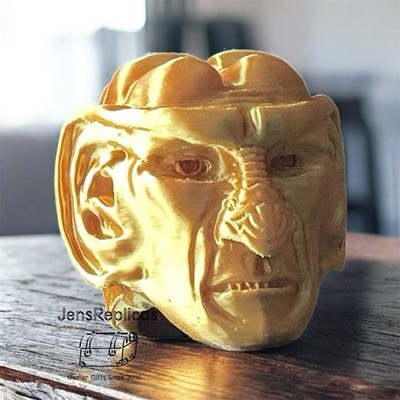 SCEPTER HEAD OF GRAND NAGUS, 1:1 Ferengi DS9, Star Trek Deep, Large Gold Color