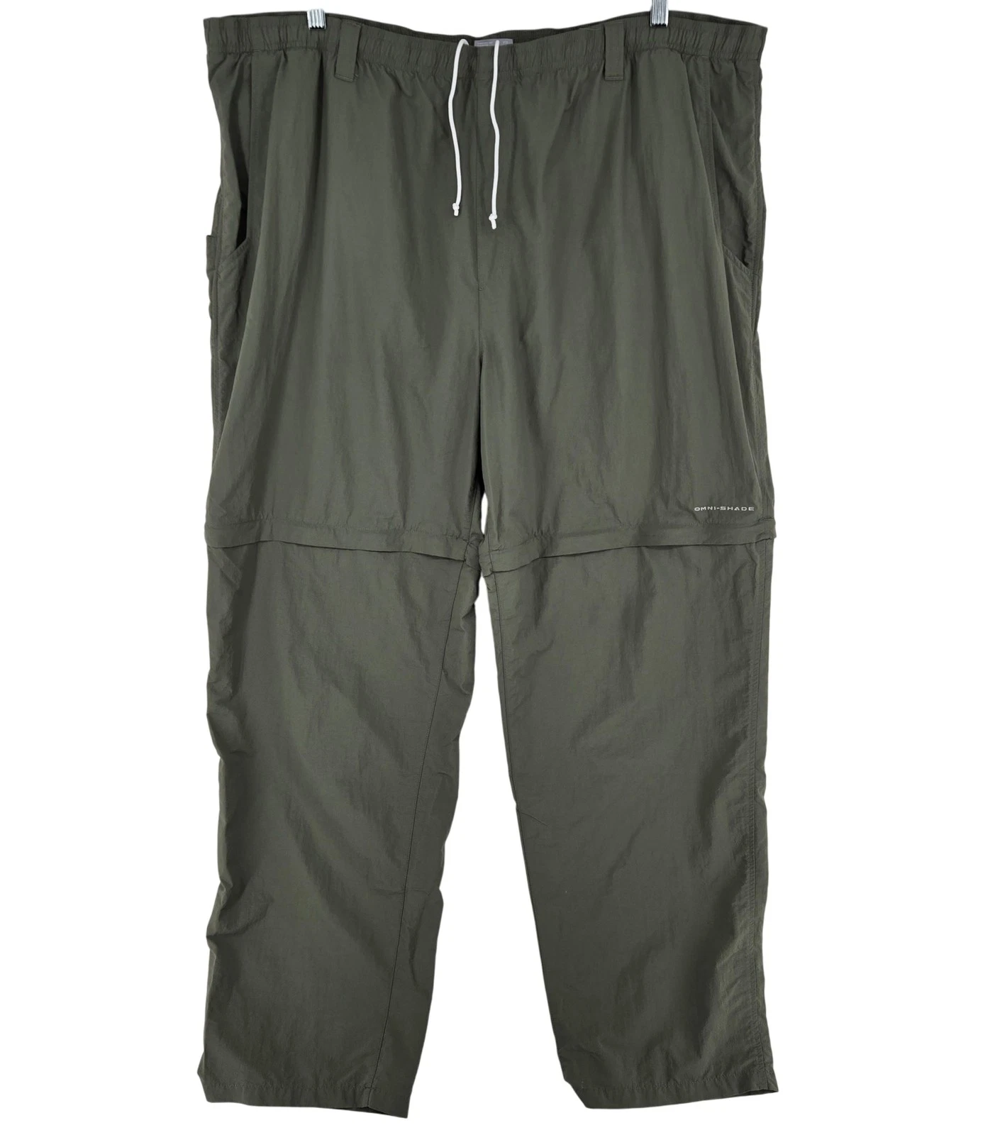 Columbia PFG Pants Mens 4X 34L Green Omni-Shade Convertible Zip Off Fishing