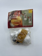 Vintage Walco Snowman Shaped Christmas Ornament Kit Beaded Sequins Makes 2