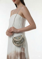 Vintage Handcrafted Mother of Pearl Seep Plated Clutch Bag - Ethnic Mosaic Purse