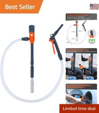 Fuel Transfer Pump with Hand Nozzle, 2.8 GPM Gas Can Pump with Retractable In...