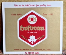 Hofbrau Beer Label ...