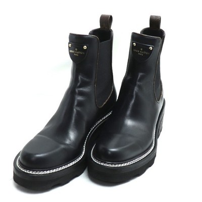 LOUIS VUITTON Bobourline Ankle Boot Boots Black 1A8949 MA1210 SIZE Used KOER-0