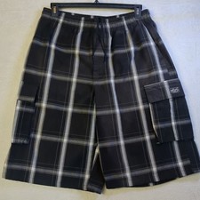 Shaka Wear Men's Plaid Relaxed Fit Boarding Shorts