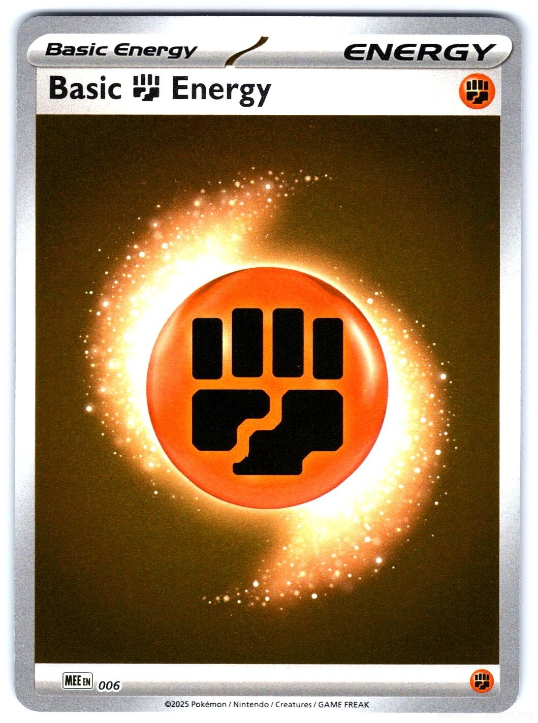 Basic Fighting Energy - 006 6 Mega Evolution Energies Pokemon Reverse Holo NM