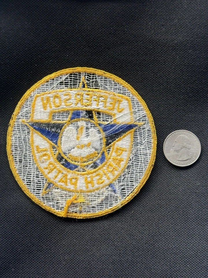 RARO! Parche de uniforme vintage de patrulla de Louisiana parroquia Jefferson Cheesecloth Foto 2 de 2