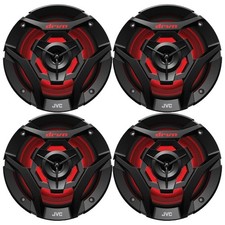 4x JVC CS-DR620MBL 6.5" 260W Marine 2-Way Black Audio Speakers w/ MultiColor LED