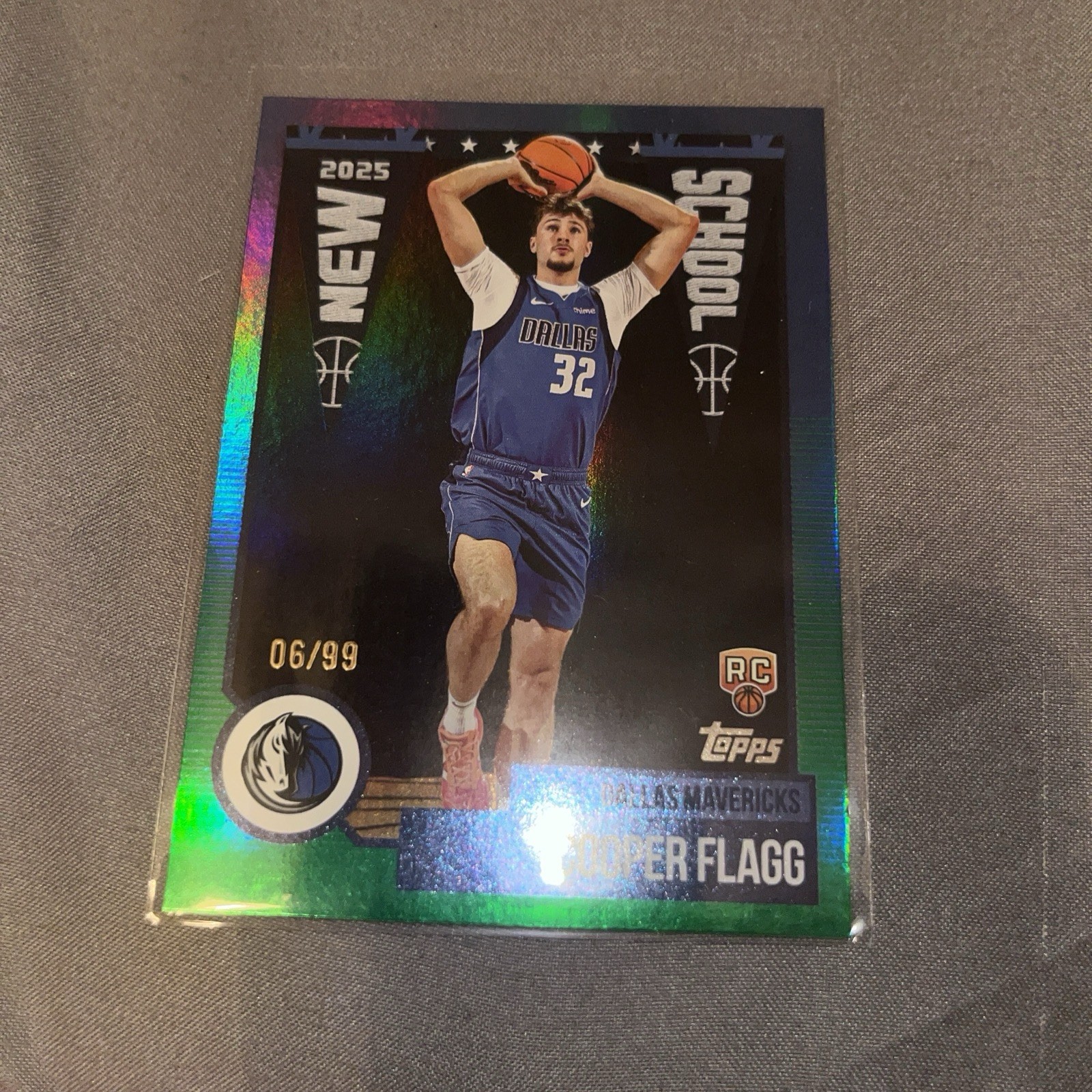 Cooper Flagg 2025 Topps #NS-1 New School - Green Rainbow /99 Price 