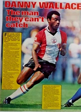DANNY WALLACE SOUTHAMPTON, AUTOGRAPHED MAGAZINE PICTURE.