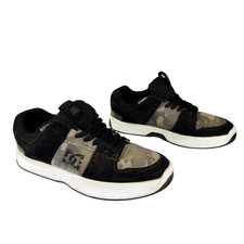 DC Lynx Zero Mens 6 Camo Skater Shoes Sneakers Wom 7.5 Black Suede Green White