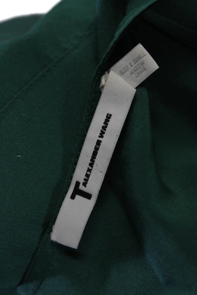 Camiseta sin mangas T Alexander Wang de seda verde talla extra pequeña para mujer Foto 4 de 4