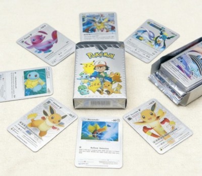 US In Stock Pokémon Gold Foil Rare Silver Cards 55 Pcs/Box TCG GX Vmax Card  Pack