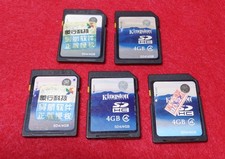 LOT of 5 4GB SDHC Cards- Untested - Kingston Brand
